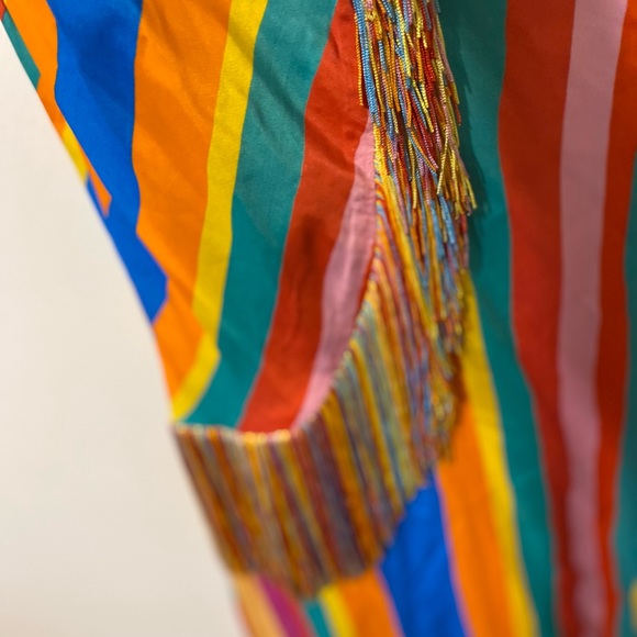 NWT farm rio striped scarf wrap maxi dress in rainbow XS - Picture 7 of 12